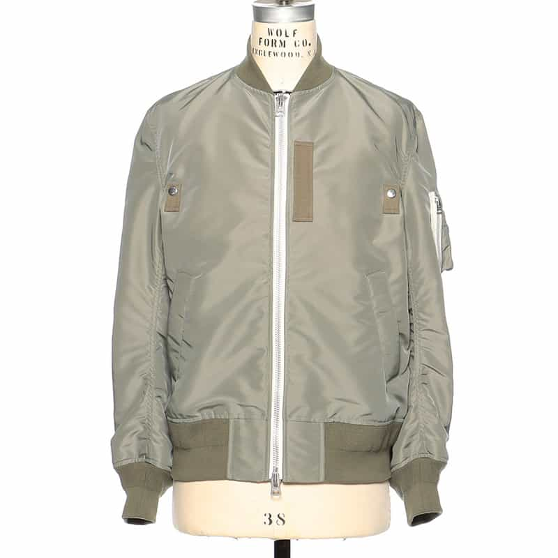 SACAI ナイロンツイルMA-1ジャケット KHAKI