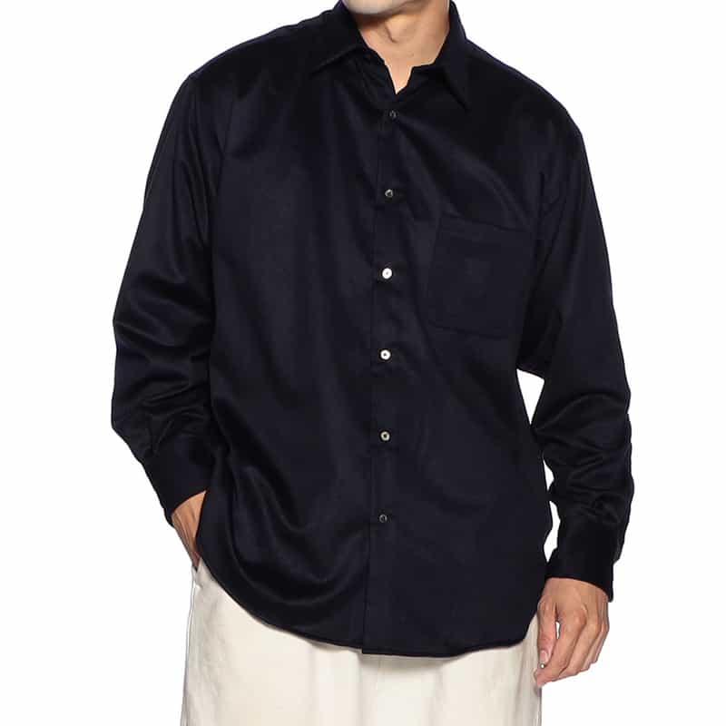 MARKAWARE 限定カシミヤ素材シャツ NAVY