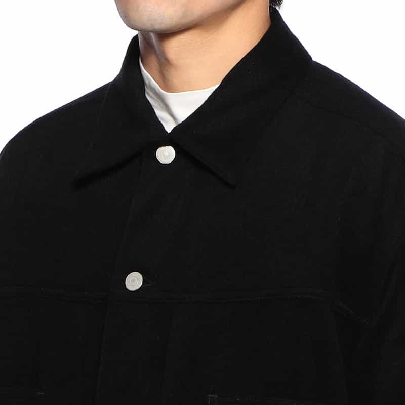 MARKAWARE バーニーズ　ニューヨーク限定カシミヤ素材シャツジャケット BLACK