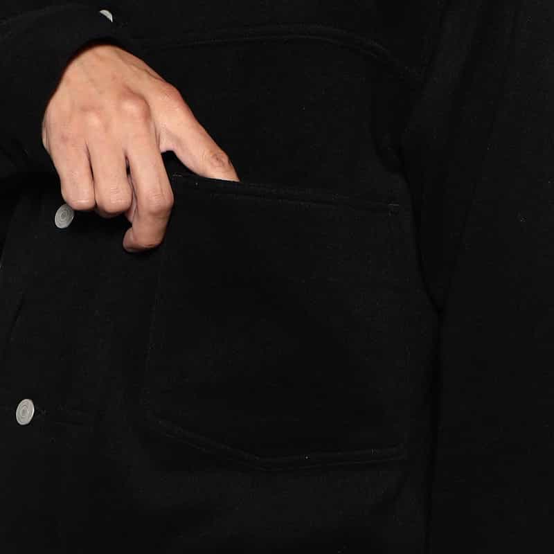 MARKAWARE バーニーズ　ニューヨーク限定カシミヤ素材シャツジャケット BLACK