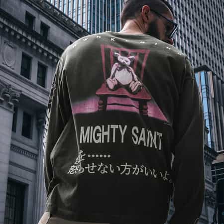 ヴィンテージ加工プリントロングスリーブTシャツ(2222339 ヴィンテージ加工プリントロングスリーブTシャツ(2222339