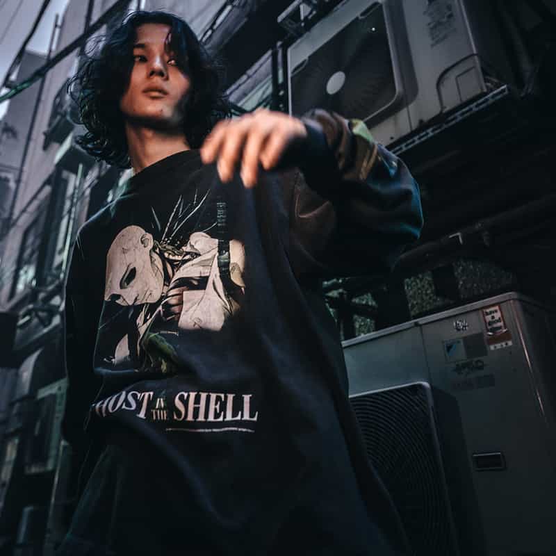 SAINT MXXXXXX SAINT MXXXXXX<セント マイケル>ヴィンテージ加工プリントロングスリーブTシャツ BLACK