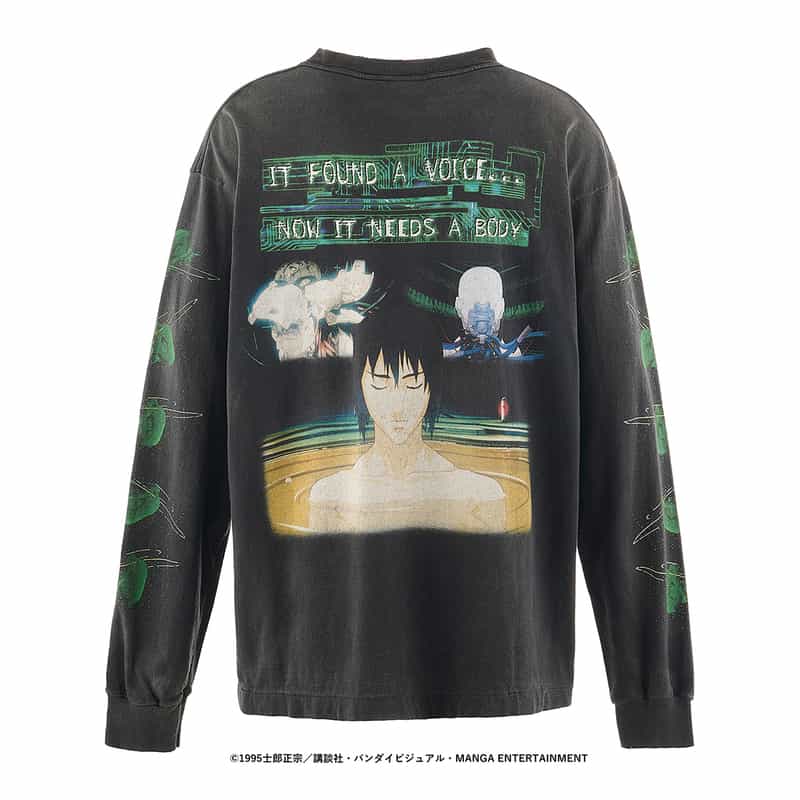 SAINT MXXXXXX SAINT MXXXXXX<セント マイケル>ヴィンテージ加工プリントロングスリーブTシャツ BLACK