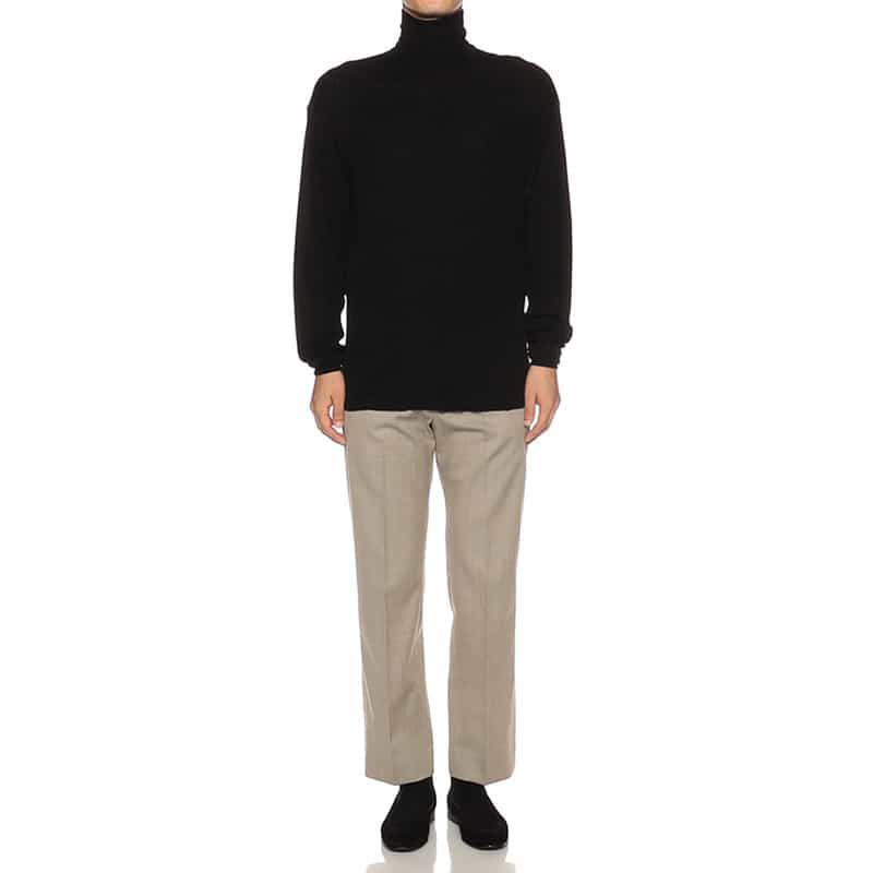 YOKE ウール ハイネックTシャツ BLACK