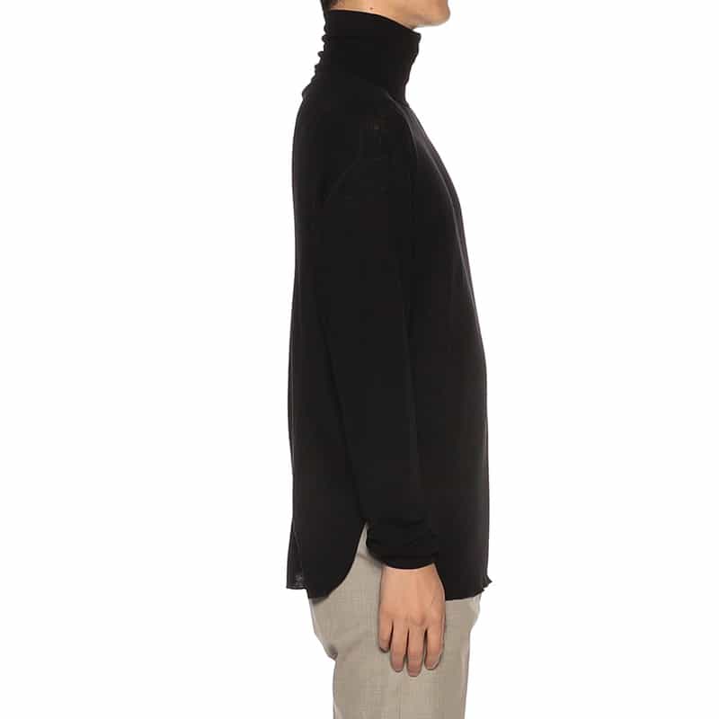 YOKE ウール ハイネックTシャツ BLACK