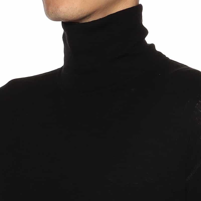 YOKE ウール ハイネックTシャツ BLACK