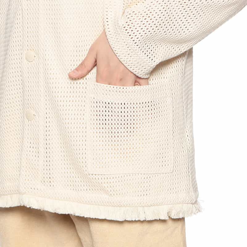 OAS コットンVネックニットカーディガン IVORY