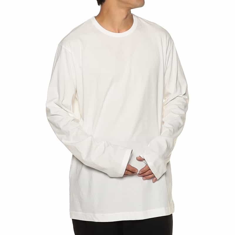 YOHJI YAMAMOTO ロングスリーブTシャツ WHITE