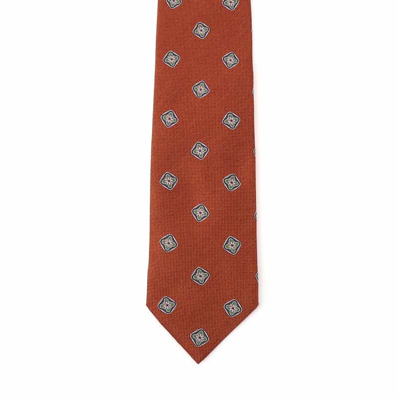 STEFANO BIGI 小花柄タイ ORANGE