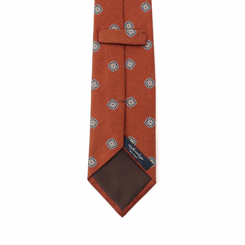 STEFANO BIGI 小花柄タイ ORANGE