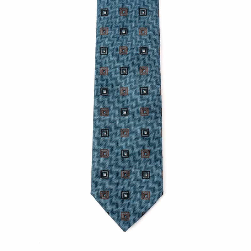 STEFANO BIGI 小紋柄タイ LIGHT BLUE