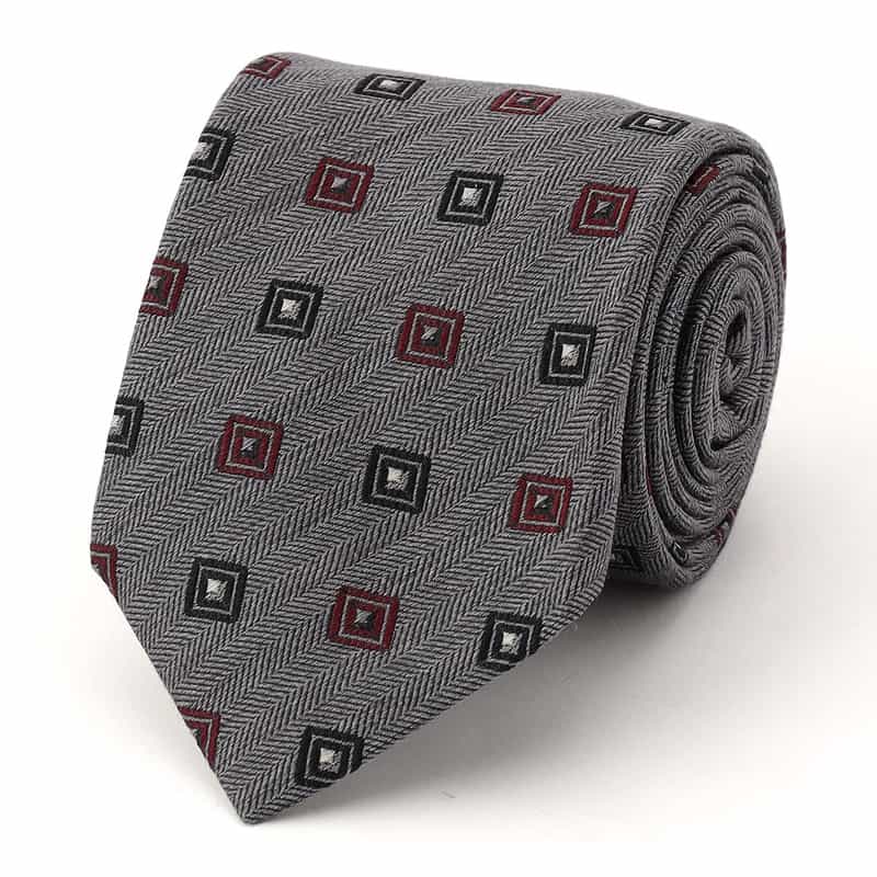 STEFANO BIGI 小紋柄タイ LT GRAY