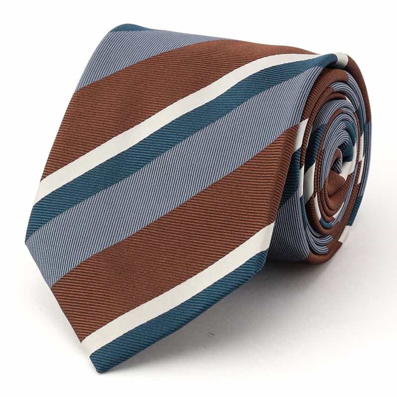 STEFANO BIGI ストライプ柄タイ LIGHT BLUE