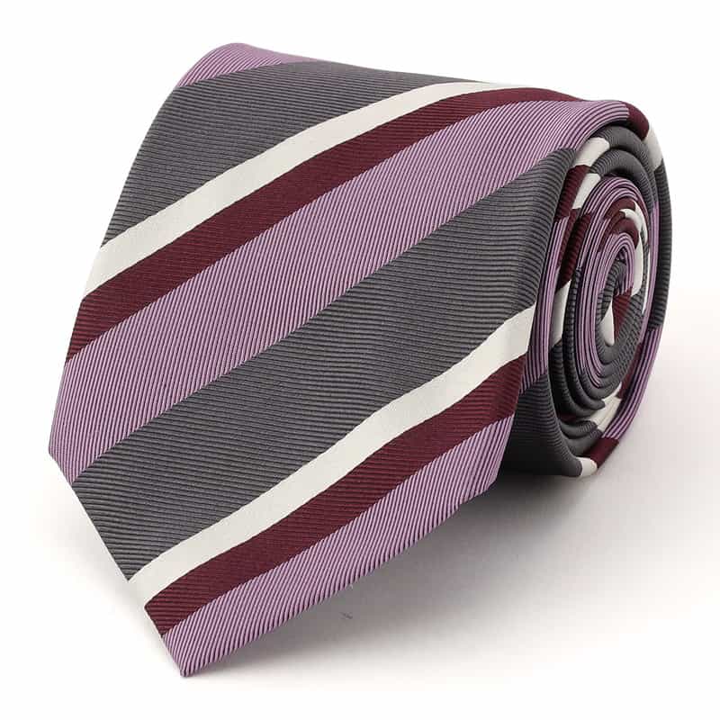 STEFANO BIGI ストライプ柄タイ PURPLE