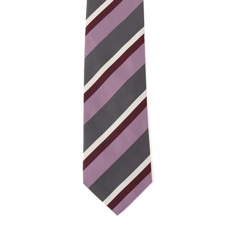 STEFANO BIGI ストライプ柄タイ PURPLE