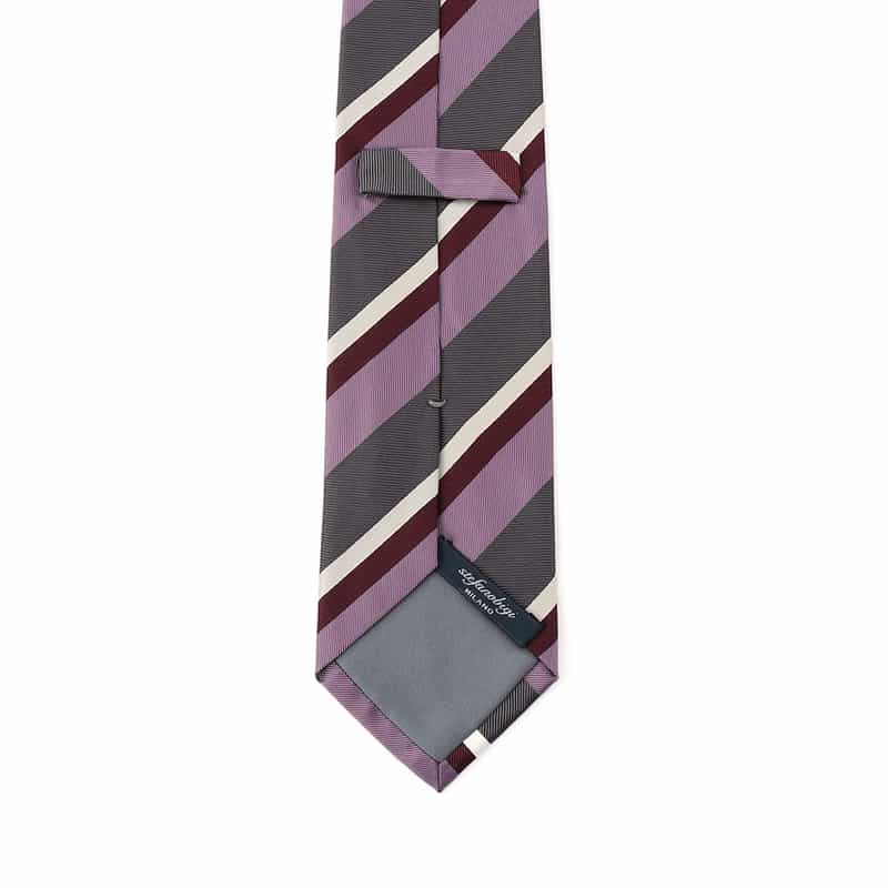 STEFANO BIGI ストライプ柄タイ PURPLE