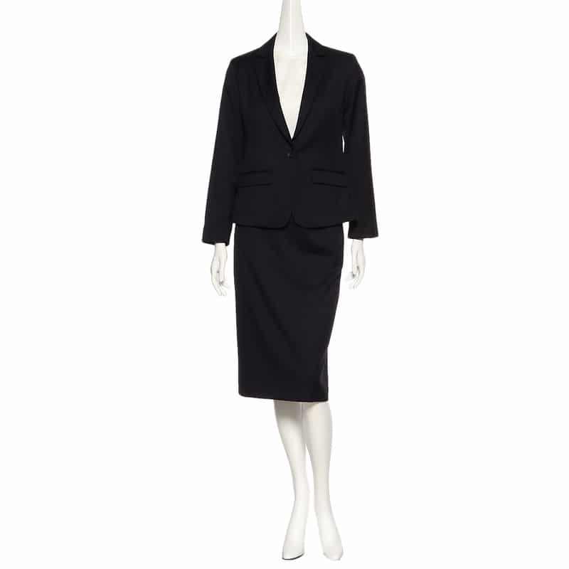 BARNEYS NEW YORK セットアップ　ウールタイトミディスカート NAVY