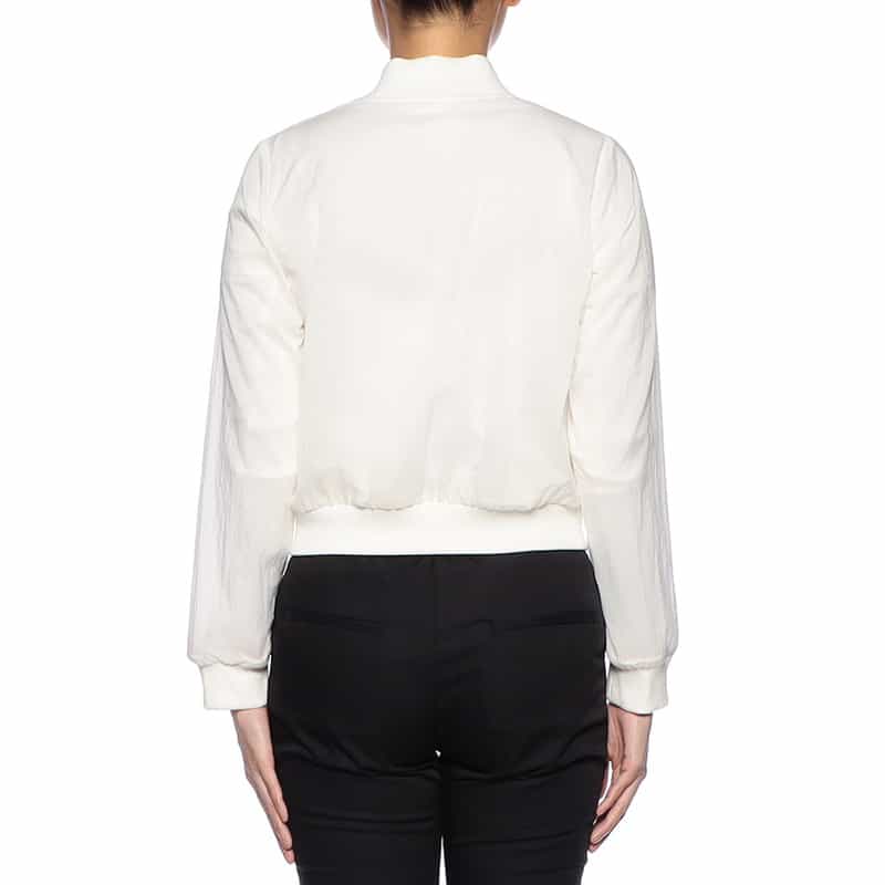 BARNEYS NEW YORK ウォッシャブル シアー ジップアップ ブルゾン WHITE