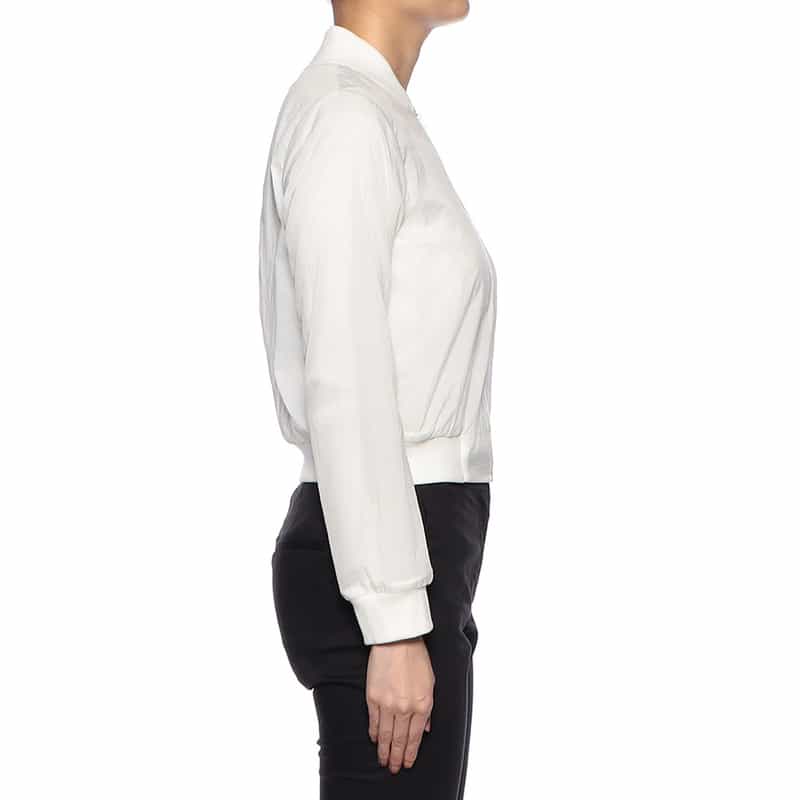 BARNEYS NEW YORK ウォッシャブル シアー ジップアップ ブルゾン WHITE