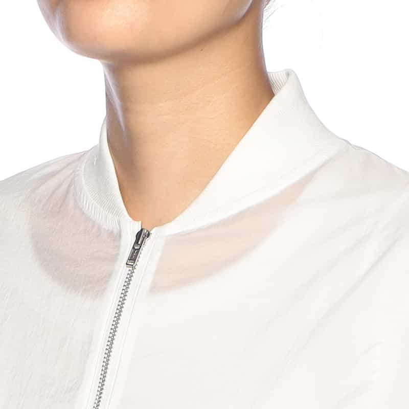BARNEYS NEW YORK ウォッシャブル シアー ジップアップ ブルゾン WHITE