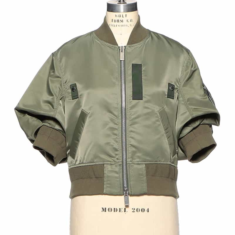 SACAI ナイロンツイル ハーフスリーブブルゾン KHAKI