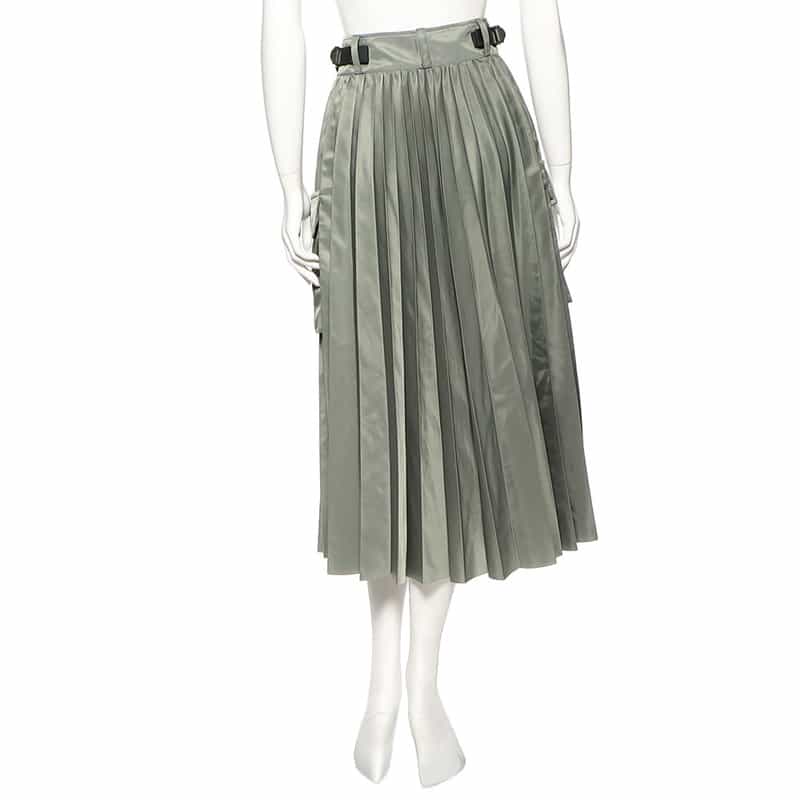 SACAI SACAI＜サカイ＞ナイロンツイル プリーツロングスカート KHAKI