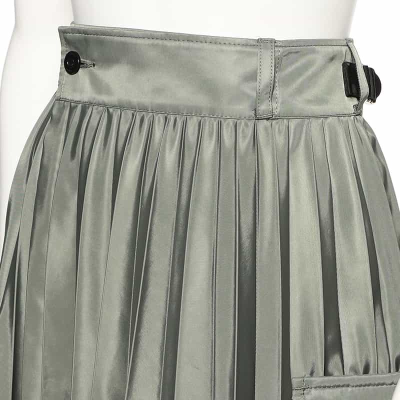 SACAI SACAI＜サカイ＞ナイロンツイル プリーツロングスカート KHAKI