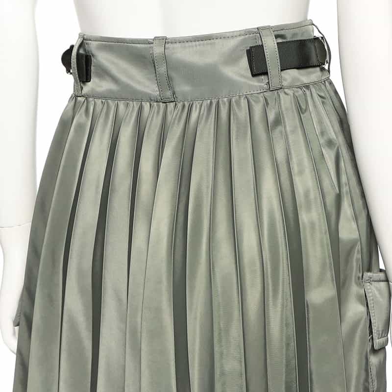 SACAI SACAI＜サカイ＞ナイロンツイル プリーツロングスカート KHAKI