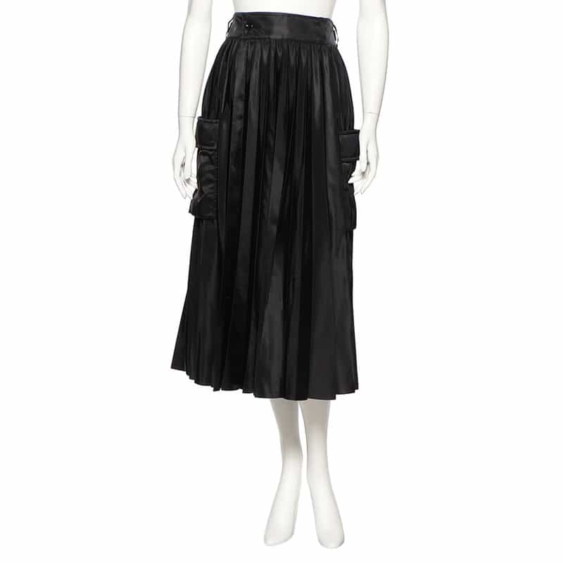 SACAI SACAI＜サカイ＞ナイロンツイル プリーツロングスカート BLACK
