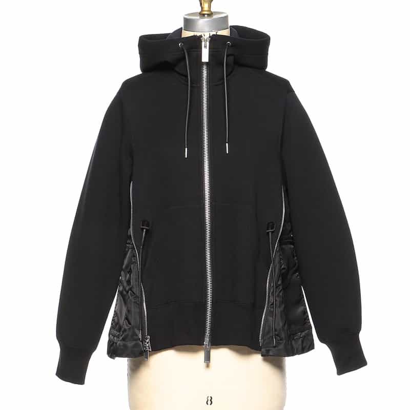 SACAI SACAI＜サカイ＞コンビネーション ジップアップフーディ BLACK