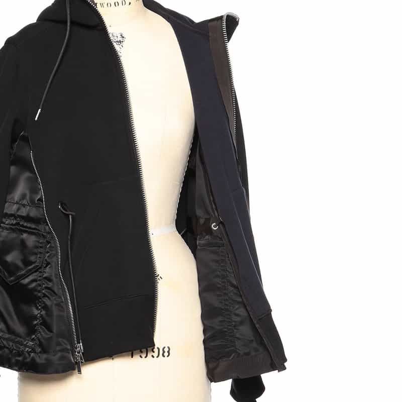 SACAI SACAI＜サカイ＞コンビネーション ジップアップフーディ BLACK