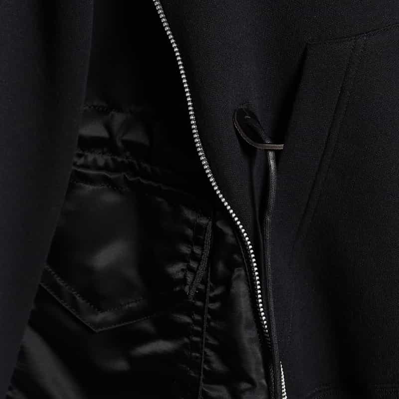 SACAI SACAI＜サカイ＞コンビネーション ジップアップフーディ BLACK