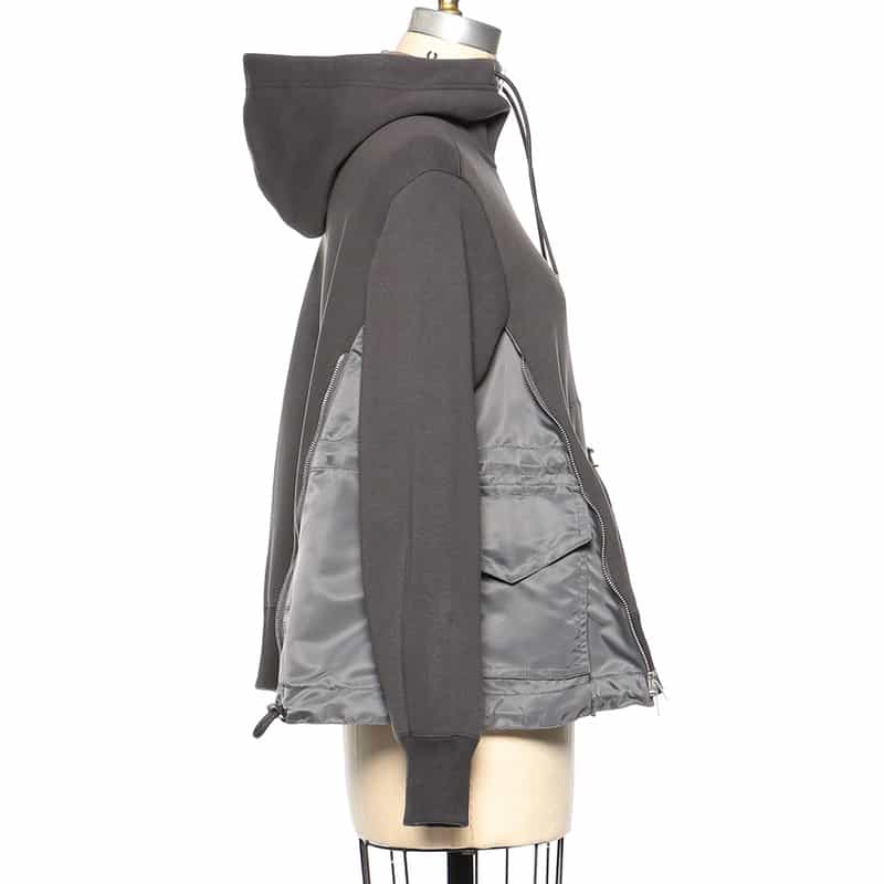 SACAI SACAI＜サカイ＞コンビネーション ジップアップフーディ DARK GRAY