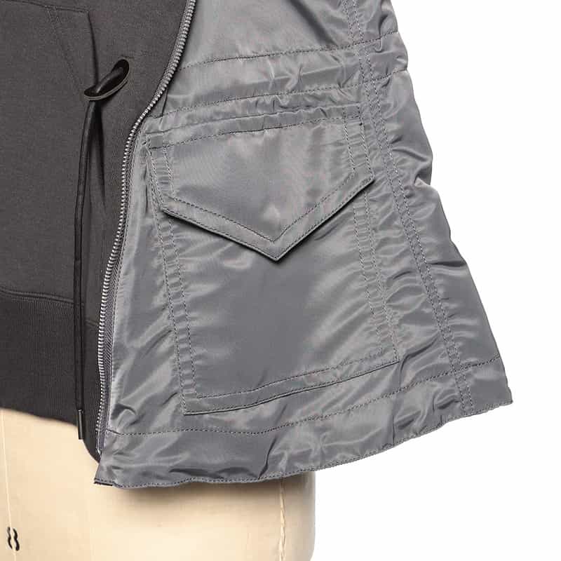 SACAI SACAI＜サカイ＞コンビネーション ジップアップフーディ DARK GRAY