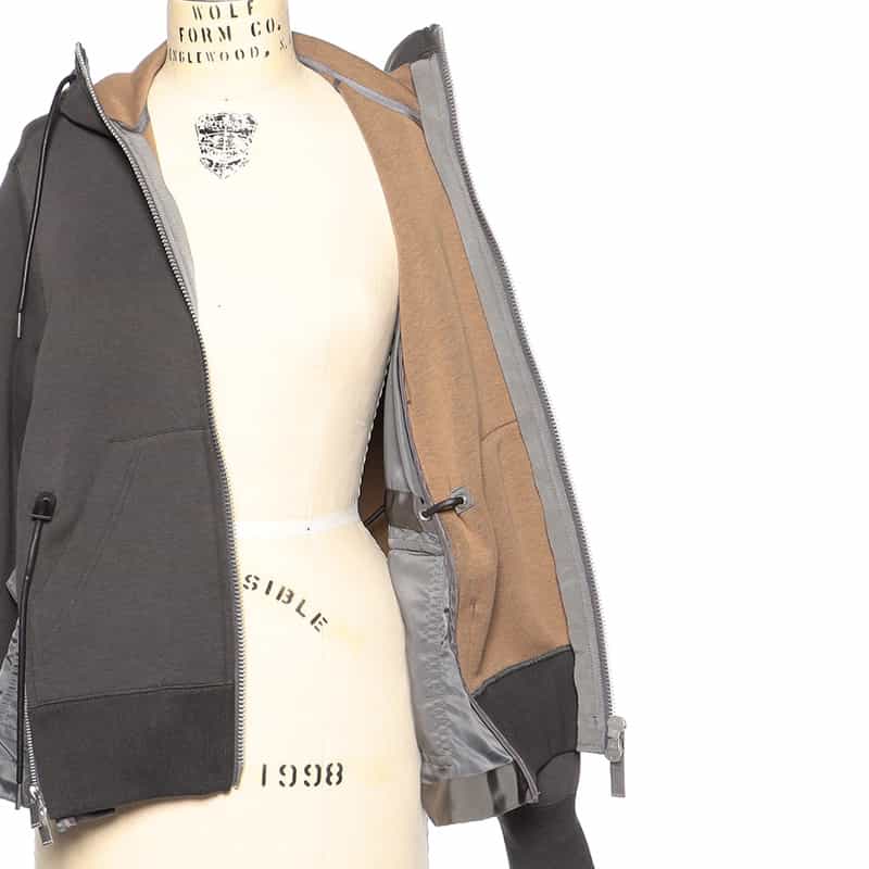 SACAI SACAI＜サカイ＞コンビネーション ジップアップフーディ DARK GRAY