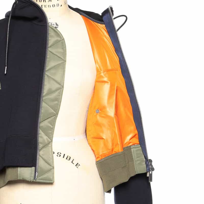 SACAI SACAI＜サカイ＞コンビネーション ジップアップスウェットフーディ NAVY