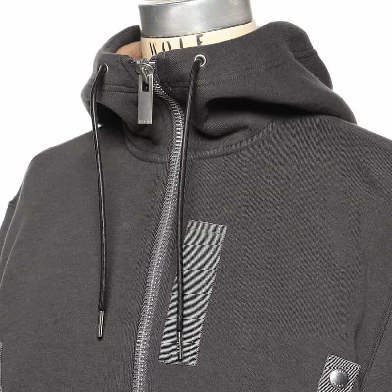 SACAI SACAI＜サカイ＞コンビネーション ジップアップスウェットフーディ DARK GRAY