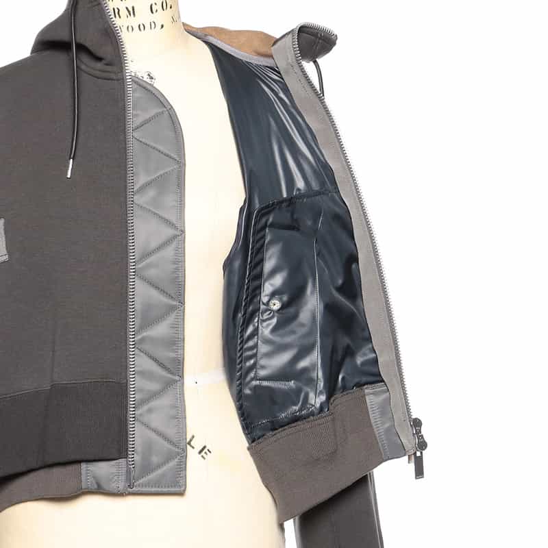 SACAI SACAI＜サカイ＞コンビネーション ジップアップスウェットフーディ DARK GRAY