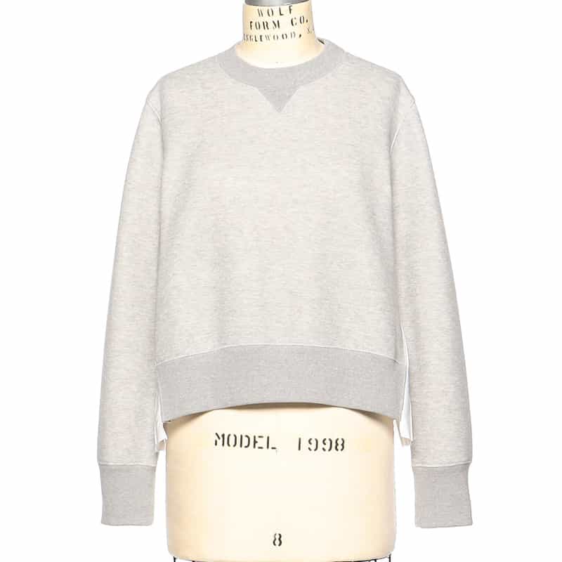 SACAI コンビネーション スエットプルオーバー LIGHT GRAY
