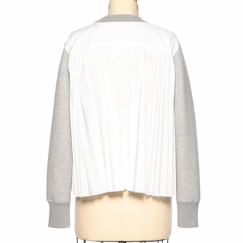 SACAI SACAI<サカイ>コンビネーション スウェットプルオーバー LIGHT GRAY