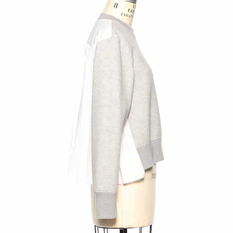 SACAI SACAI<サカイ>コンビネーション スウェットプルオーバー LIGHT GRAY