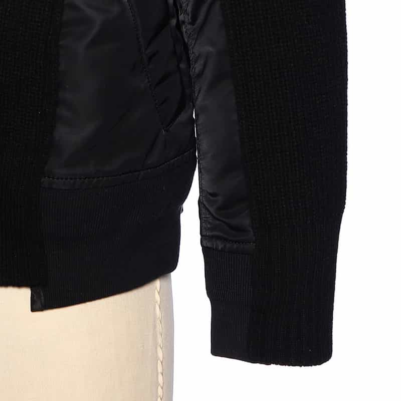 SACAI SACAI<サカイ>コンビネーション ジップアップVネックニットカーディガン BLACK