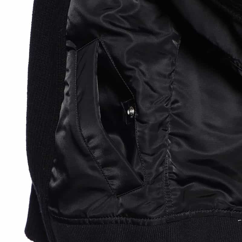 SACAI SACAI<サカイ>コンビネーション ジップアップVネックニットカーディガン BLACK