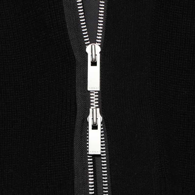 SACAI SACAI<サカイ>コンビネーション ジップアップVネックニットカーディガン BLACK