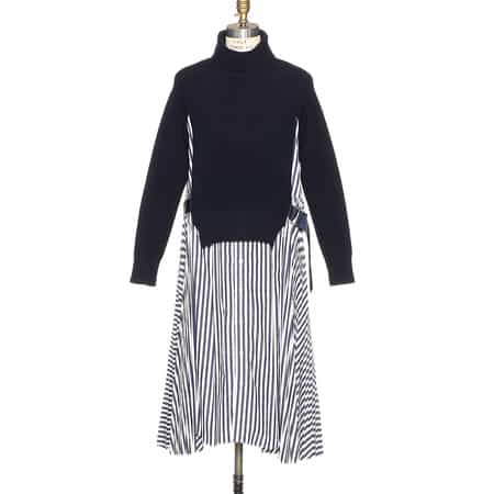 国内発送【sacai】コンビネーション ロングスリーブドレス コンビネーション ロングスリーブドレス（2223545）｜SACAI
