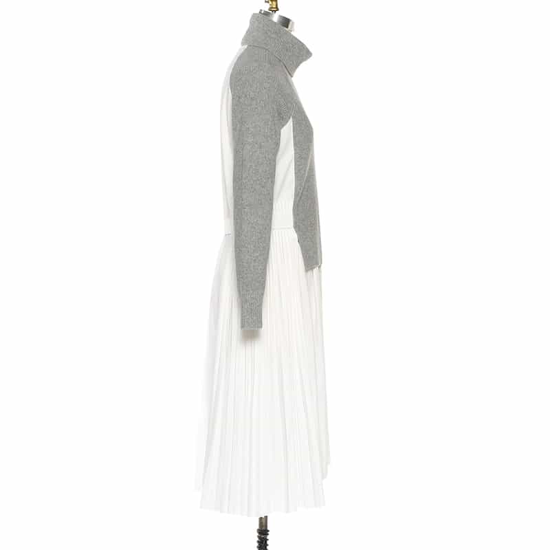SACAI SACAI＜サカイ＞コンビネーション ロングスリーブドレス LIGHT GRAY