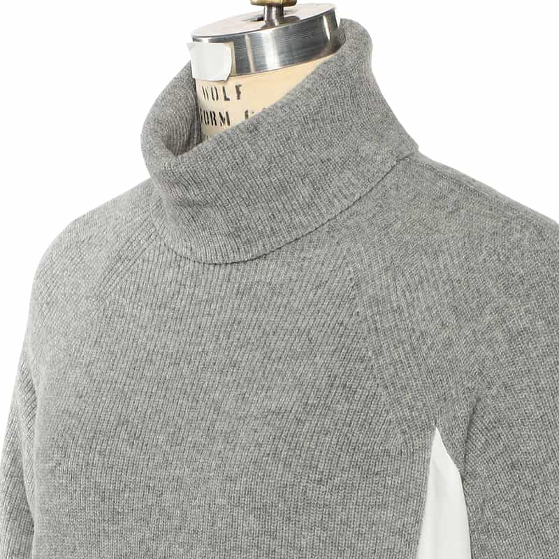 SACAI SACAI＜サカイ＞コンビネーション ロングスリーブドレス LIGHT GRAY