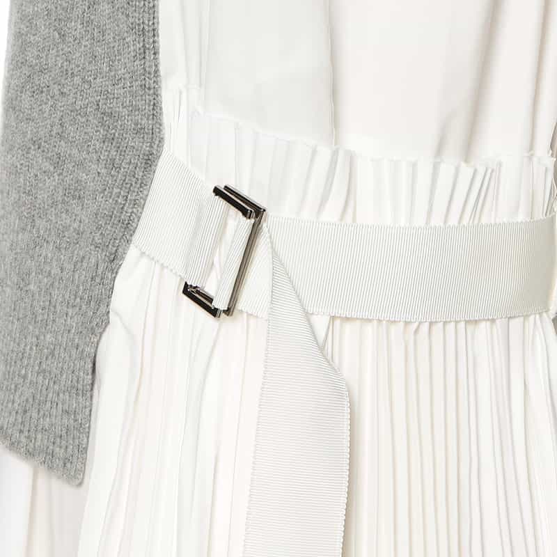 SACAI SACAI＜サカイ＞コンビネーション ロングスリーブドレス LIGHT GRAY