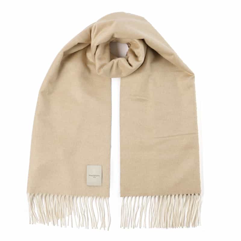 PIACENZA シルクカシミヤ素材パネルスカーフ（75×170） BEIGE