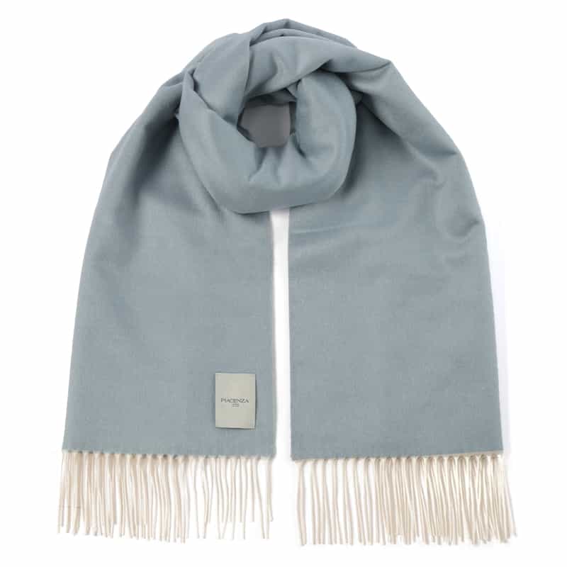 PIACENZA シルクカシミヤ素材パネルスカーフ（75×170） LIGHT BLUE